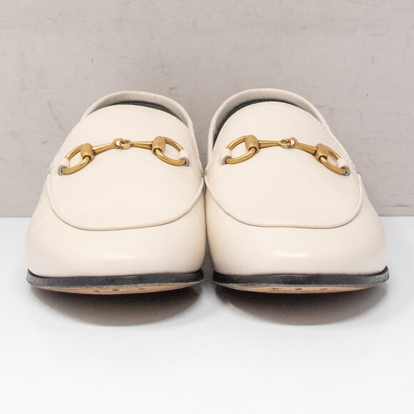 Gucci Brixton Mystic White Leather Horsebit Convertible Loafers, Size 37 - Picture 6 of 7